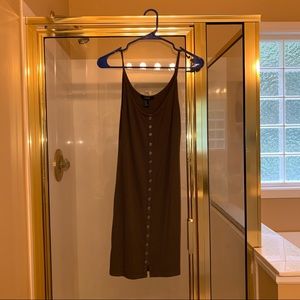 Olive Green ribbed bodycon dress